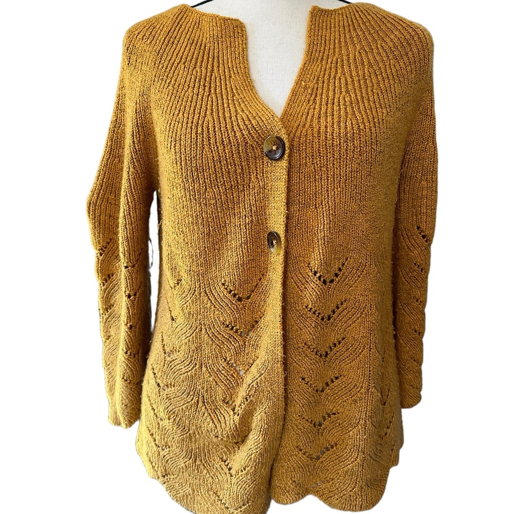 Dress Barn Mustard Yellow Cardigan